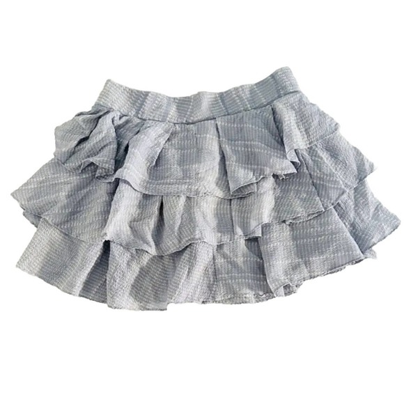 Derek Lam 10 Crosby | Women's Gray Elastic Waist Mini Ruffle Skirt Size 0 - Picture 4 of 9